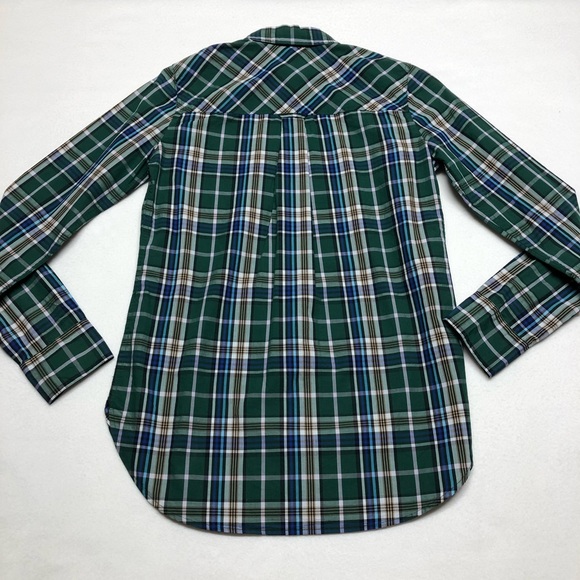 J Crew Shirt XS Womens Button Up Plaid Long Sleeve Blouse Green Casual Cotton - Picture 12 of 15